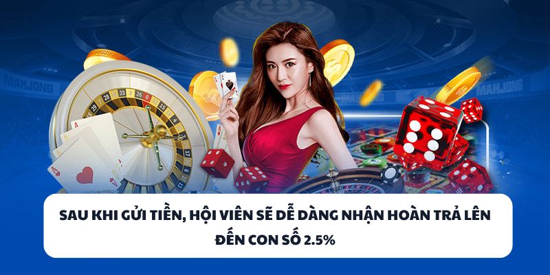 Sau khi gửi tiền, hội viên sẽ dễ dàng nhận hoàn trả lên đến con số 2.5%